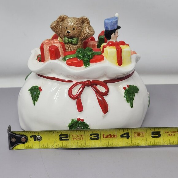 Vintage Otagiri Animated Musical Christmas Ceramic Music Box‎ Works - Picture 10 of 12